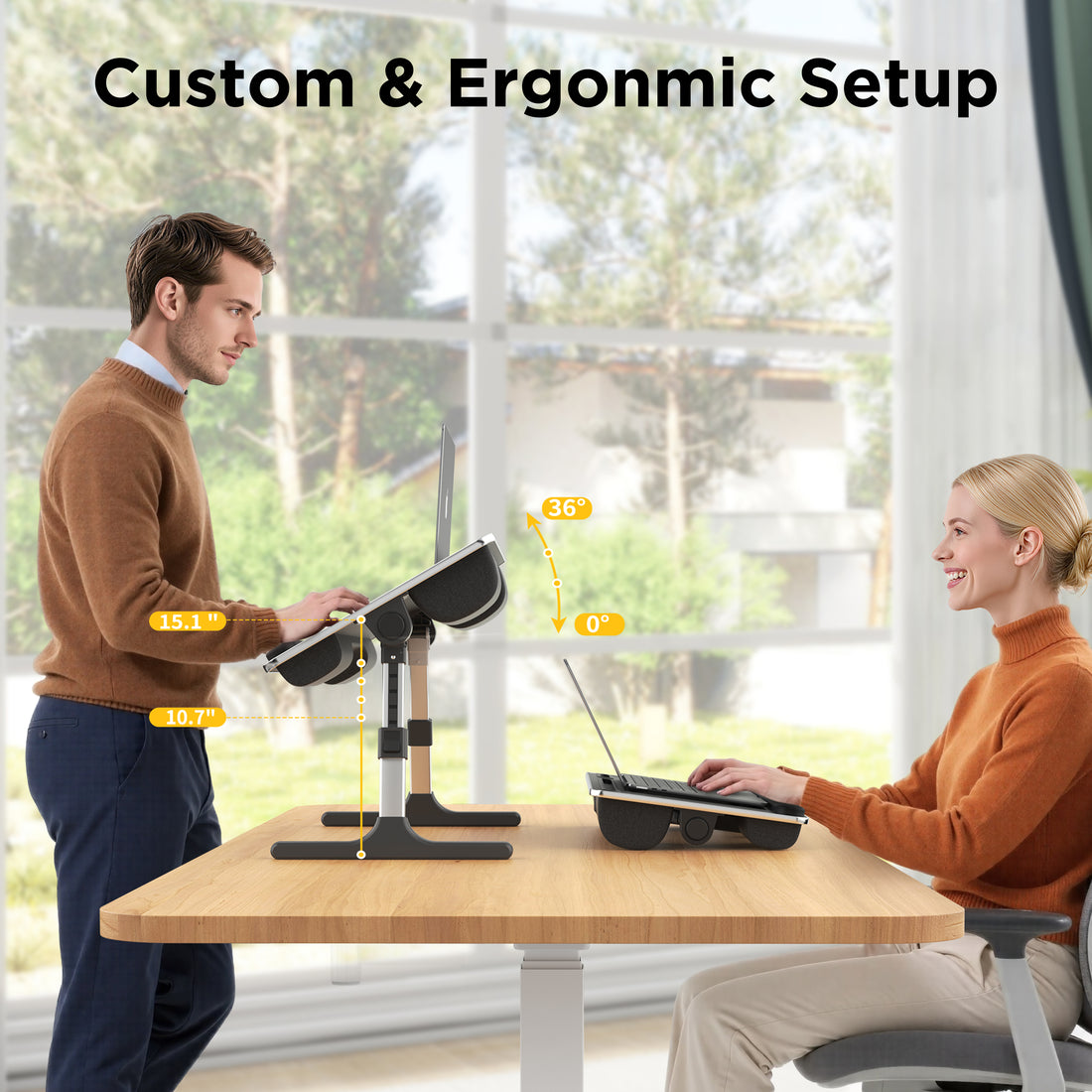 FoldWise 2-in-1 bed table & lap desk – black