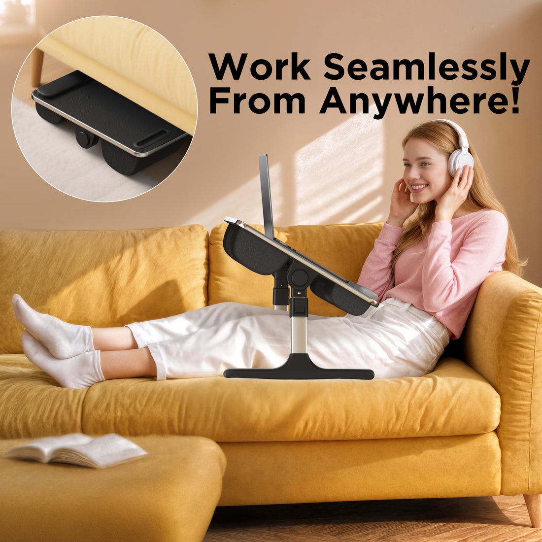 FoldWise 2-in-1 bed table & lap desk – black