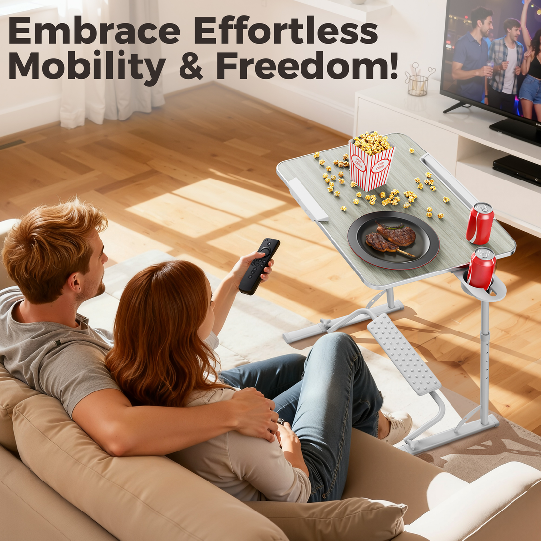 FoldWise folding laptop table for sofa & bed – white