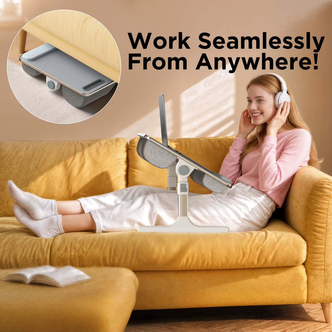 FoldWise 2-in-1 bed table & lap desk – white