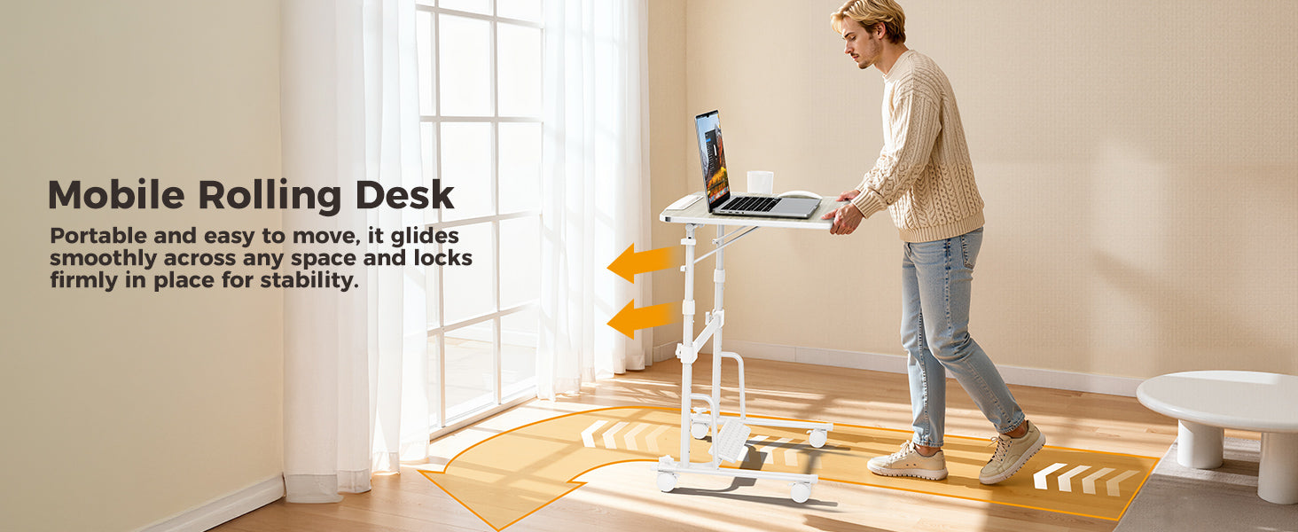 FoldWise skládací stojací a pojízdný stůl – White — view 7