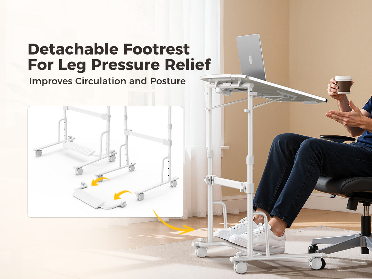 FoldWise skládací stojací a pojízdný stůl – White — view 6