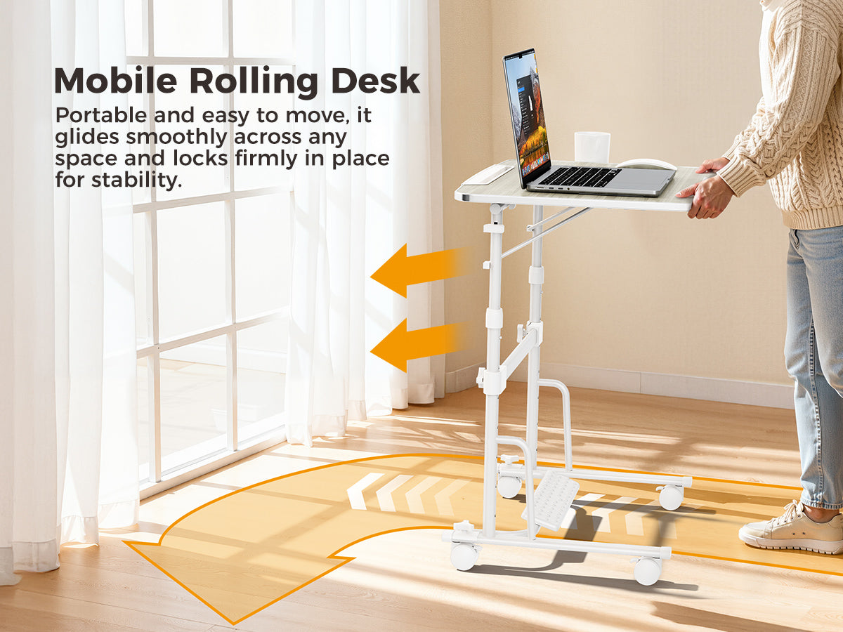 FoldWise skládací stojací a pojízdný stůl – White — view 8