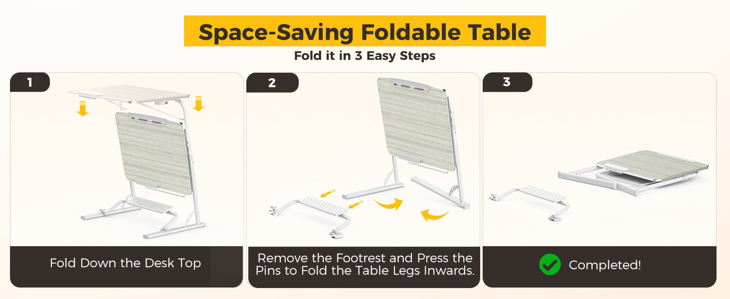 FoldWise skládací stolek na notebook k pohovce a posteli – White — view 4