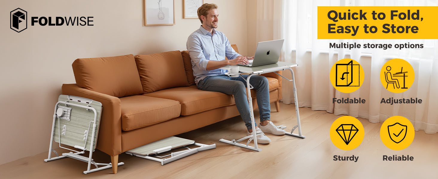 FoldWise skládací stolek na notebook k pohovce a posteli – White — view 6