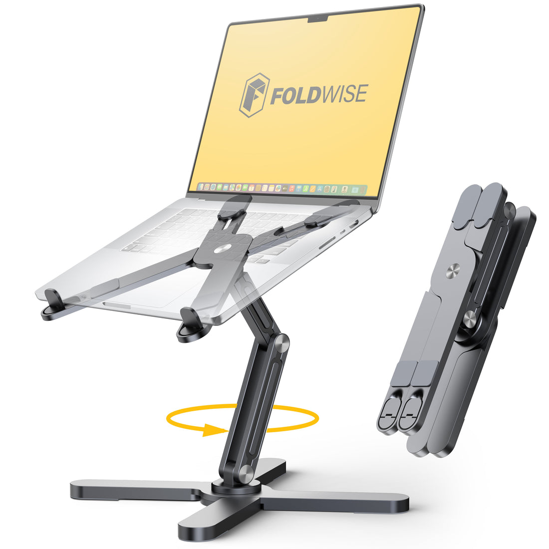 FoldWise X aluminium laptop stand – gray