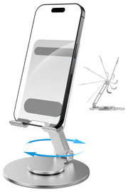 FoldWise Foldable Phone Stand - 100% Aluminium, Adjustable — Silver