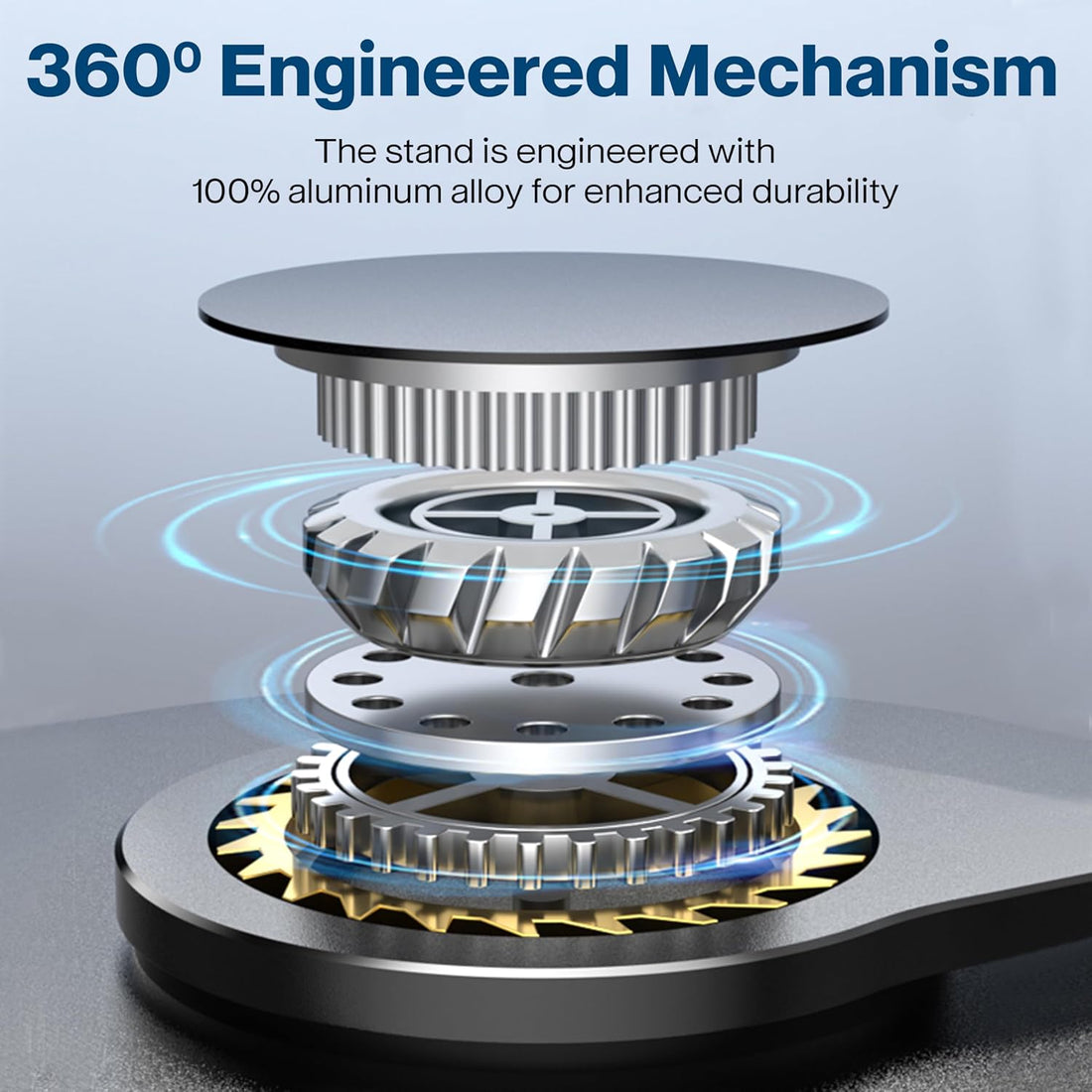 FoldWise foldable aluminium phone stand – silver