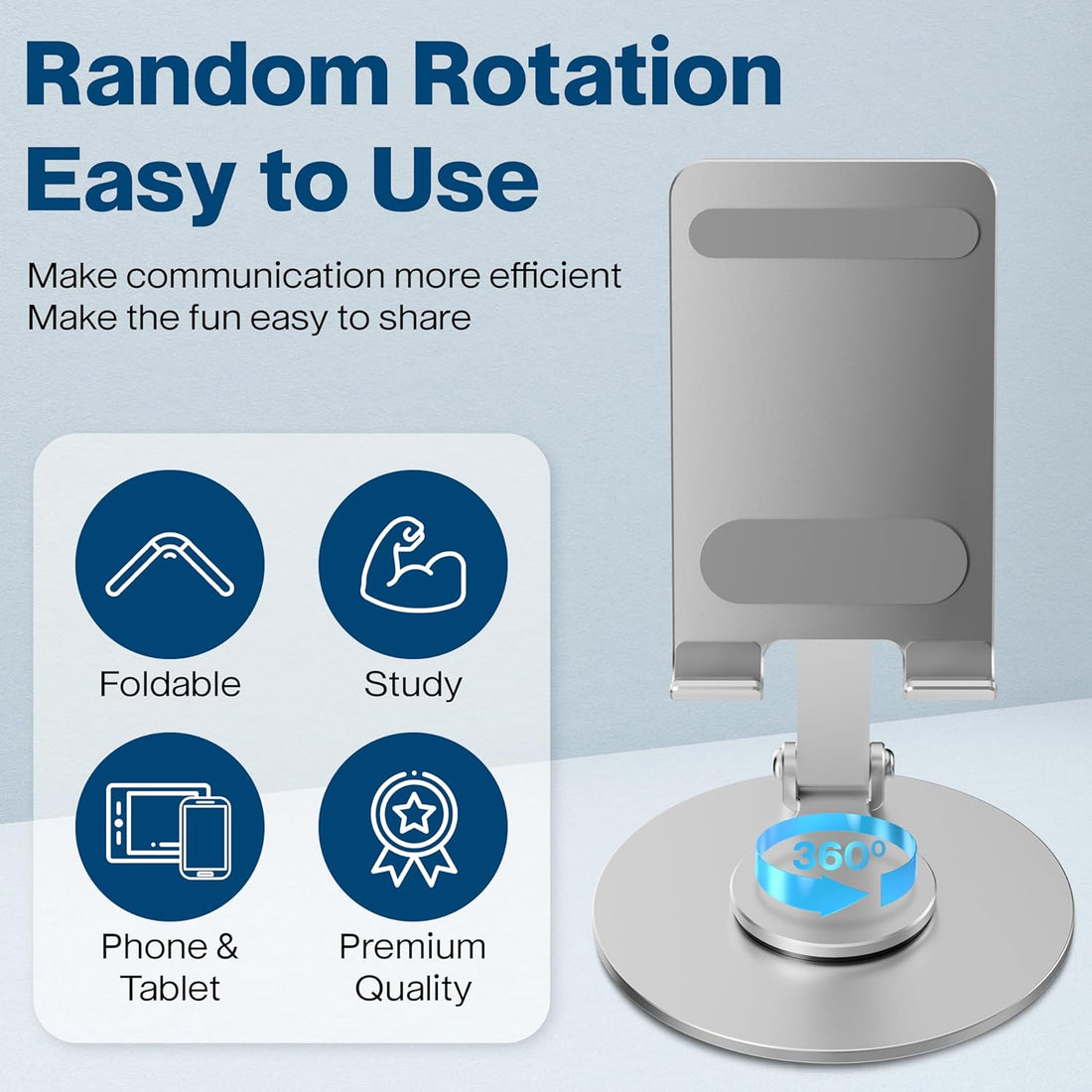FoldWise foldable aluminium phone stand – silver