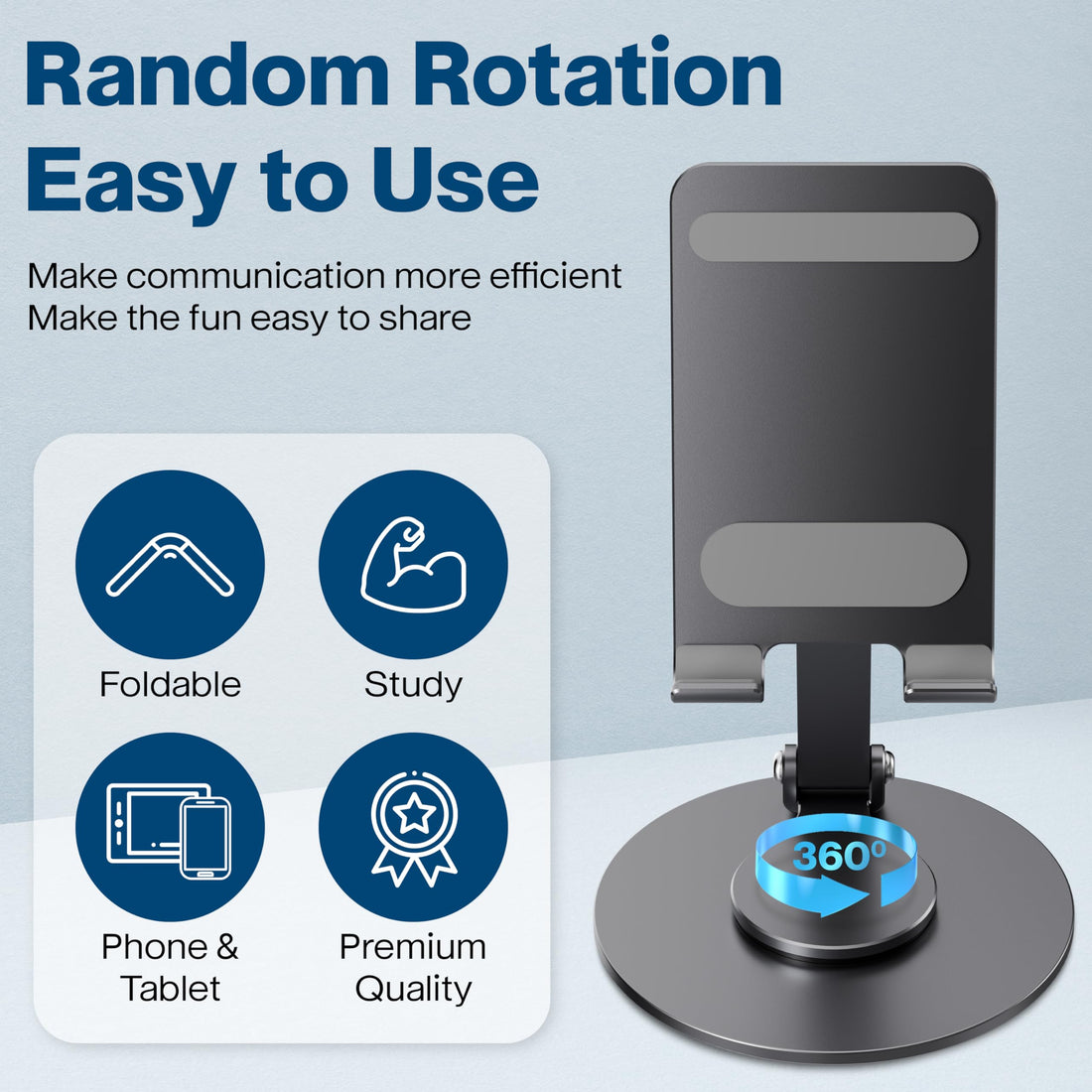 FoldWise foldable aluminium phone stand – gray