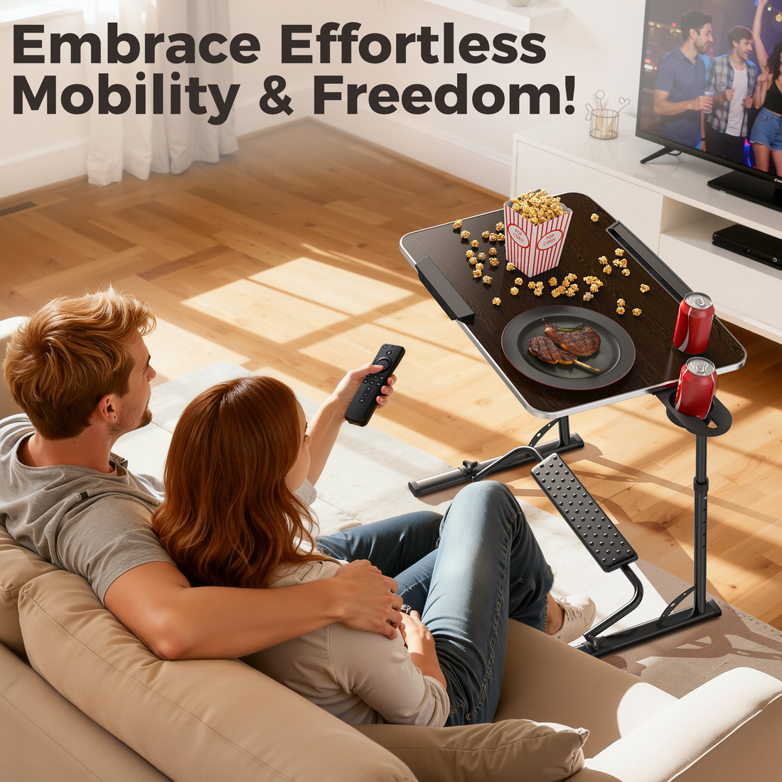 FoldWise folding laptop table for sofa & bed – black