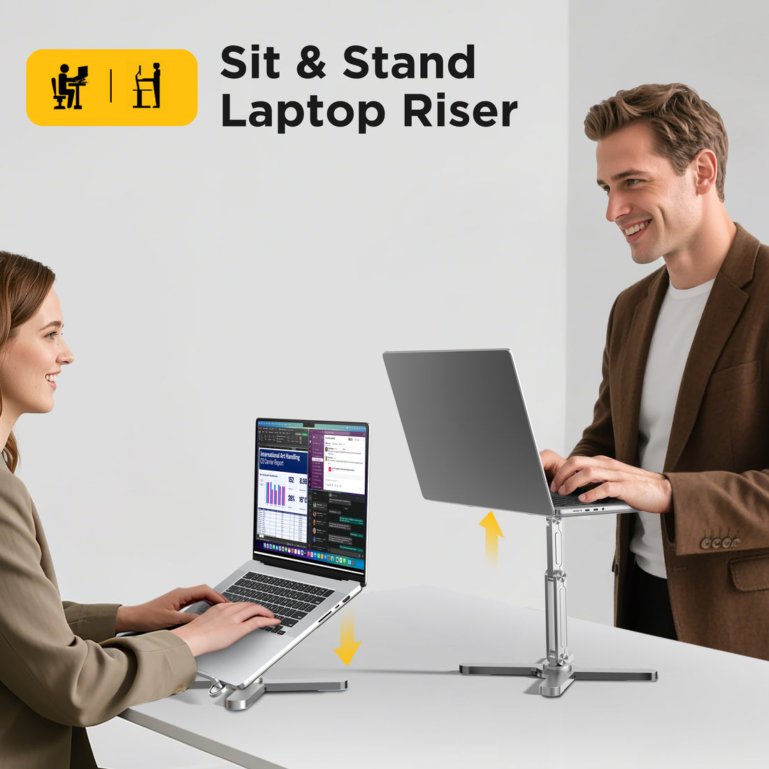 FoldWise X aluminium laptop stand – silver