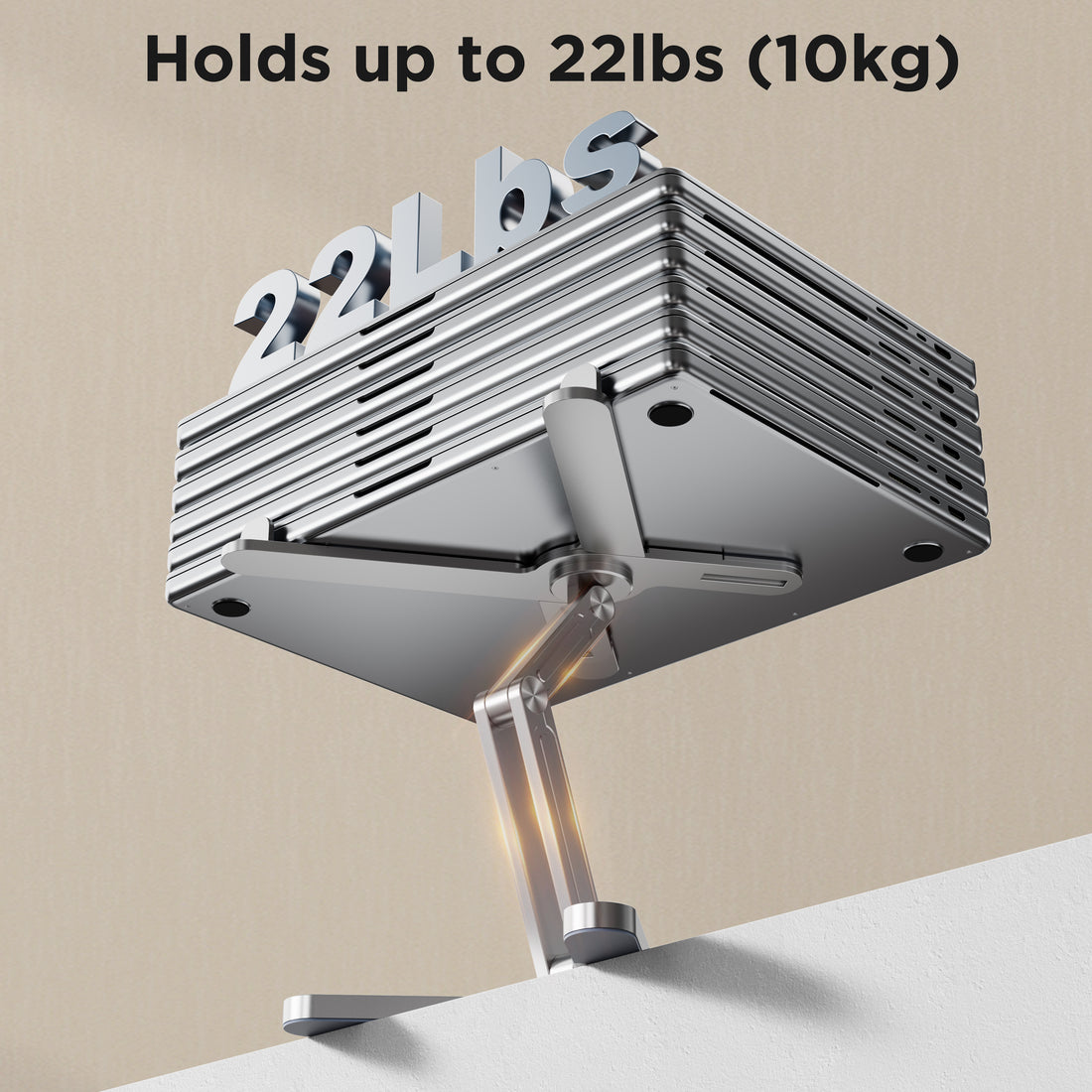 FoldWise X aluminium laptop stand – silver