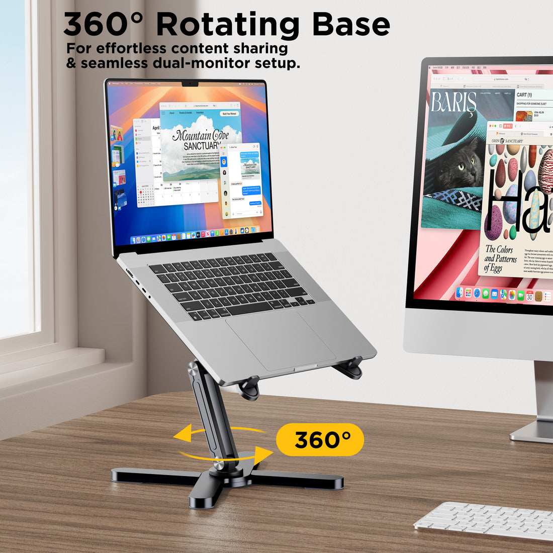FoldWise X aluminium laptop stand – gray