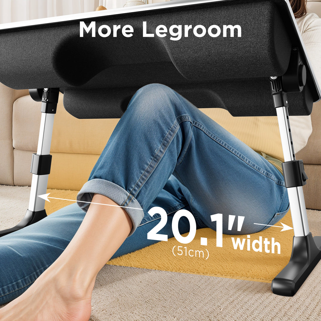 FoldWise 2-in-1 bed table & lap desk – black