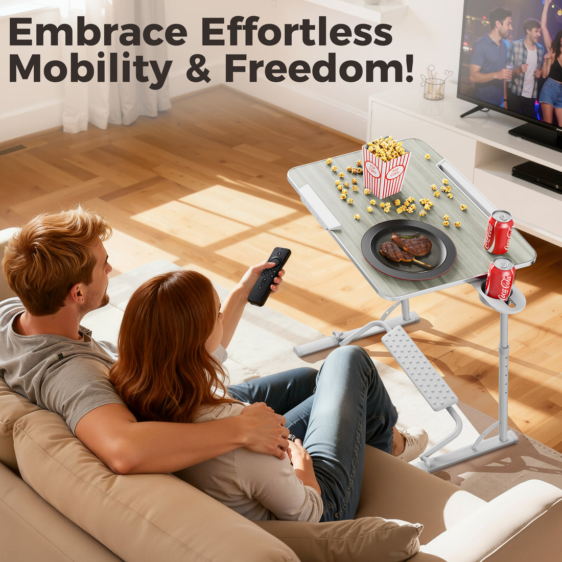 FoldWise folding laptop table for sofa & bed – white