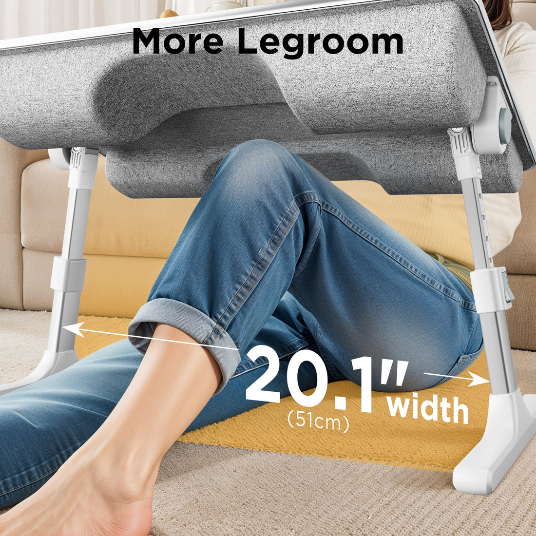 FoldWise 2-in-1 bed table & lap desk – white