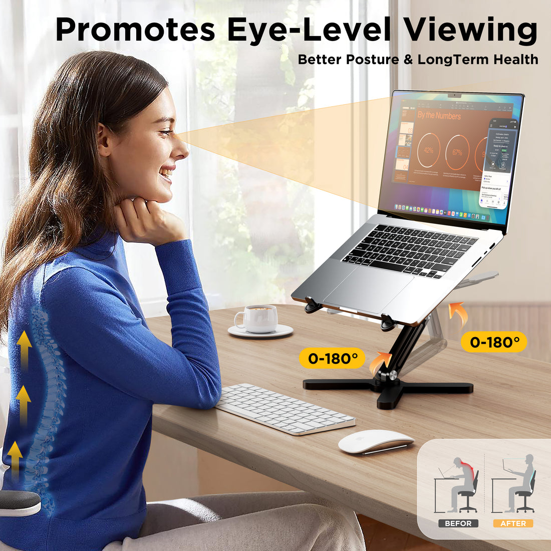FoldWise X aluminium laptop stand – black