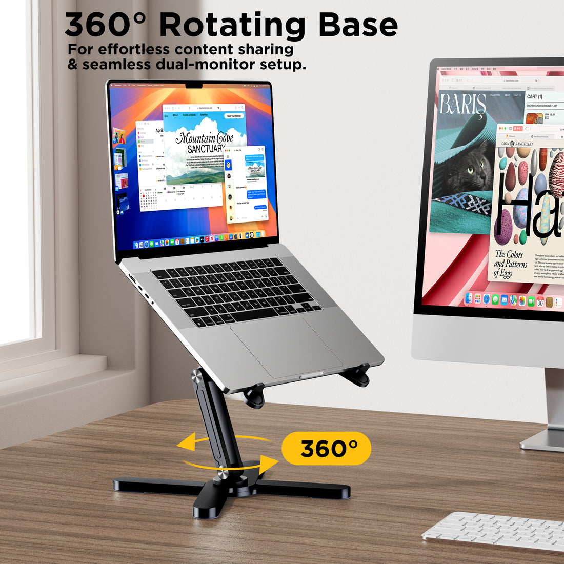FoldWise X aluminium laptop stand – black