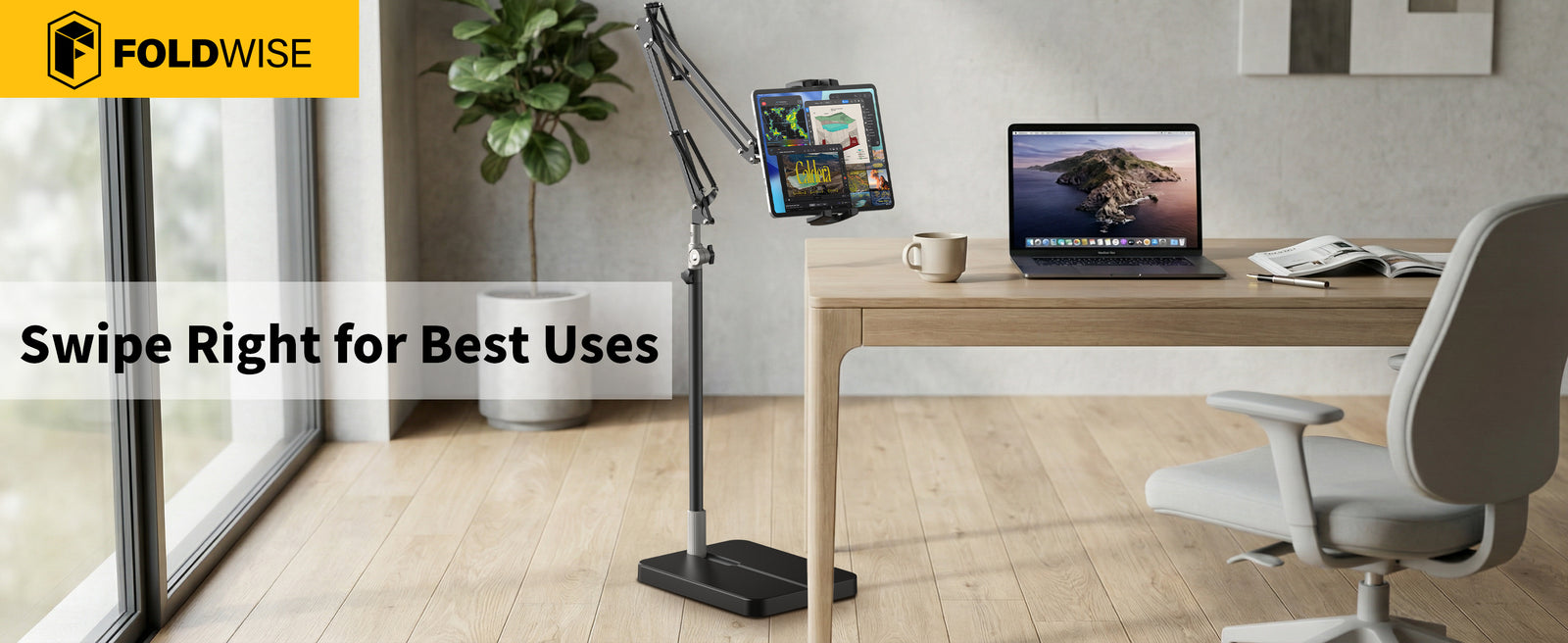 FoldWise podlahový stojan na iPad a tablet — view 1