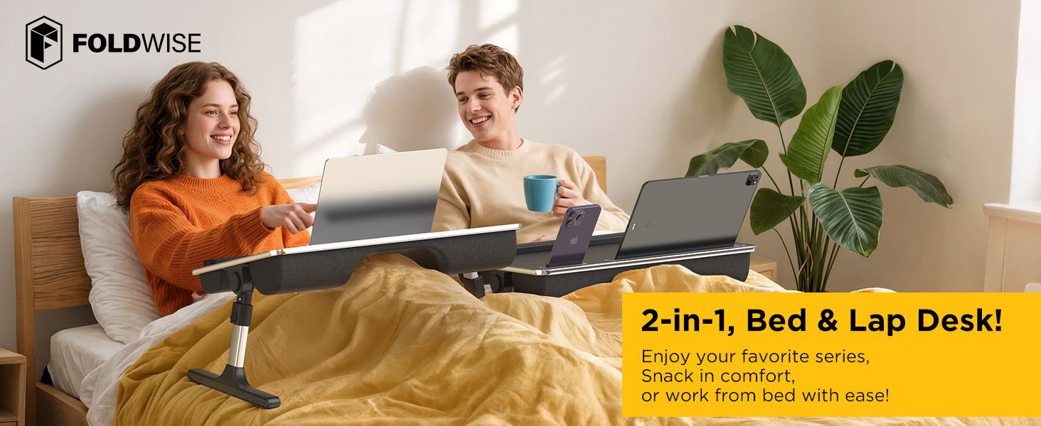 FoldWise stolek do postele a na klín 2 v 1 – Black — view 1
