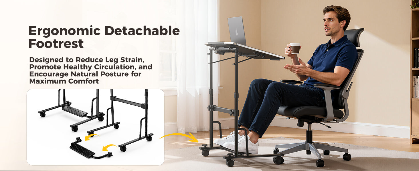 FoldWise kokkupandav seisulaud ratastel – Black — view 5
