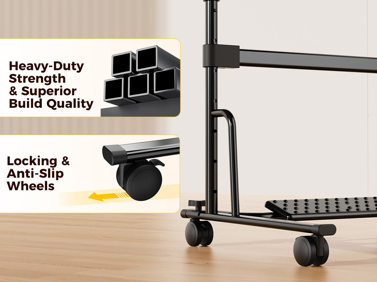 FoldWise kokkupandav seisulaud ratastel – Black — view 4