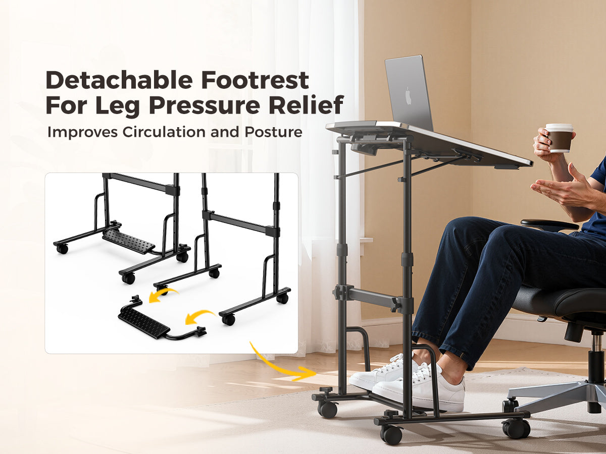 FoldWise kokkupandav seisulaud ratastel – Black — view 6