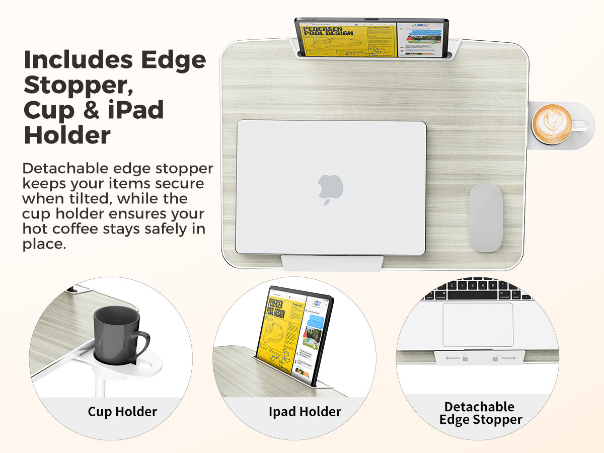 FoldWise kokkupandav seisulaud ratastel – White — view 3