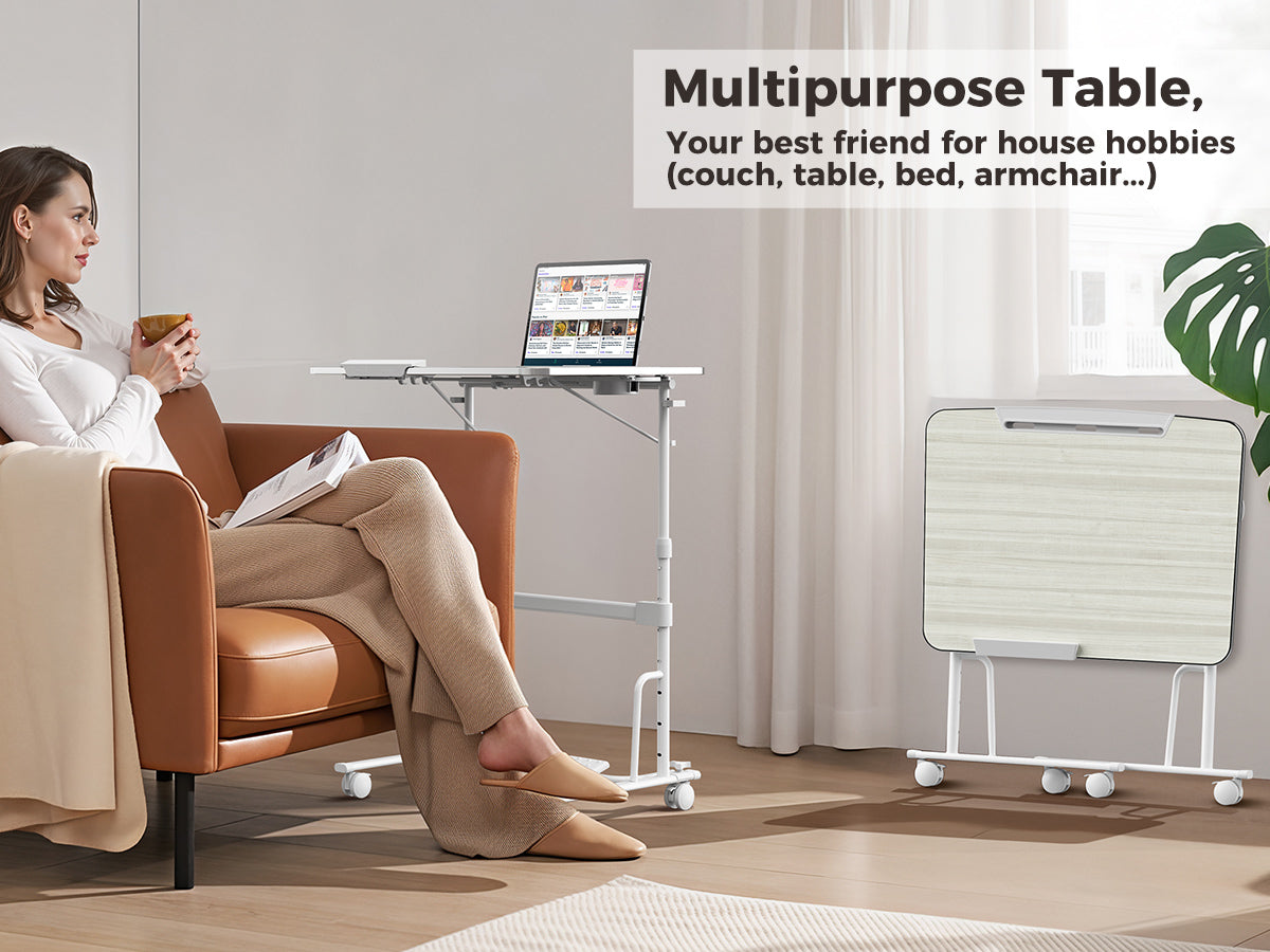 FoldWise kokkupandav seisulaud ratastel – White — view 9