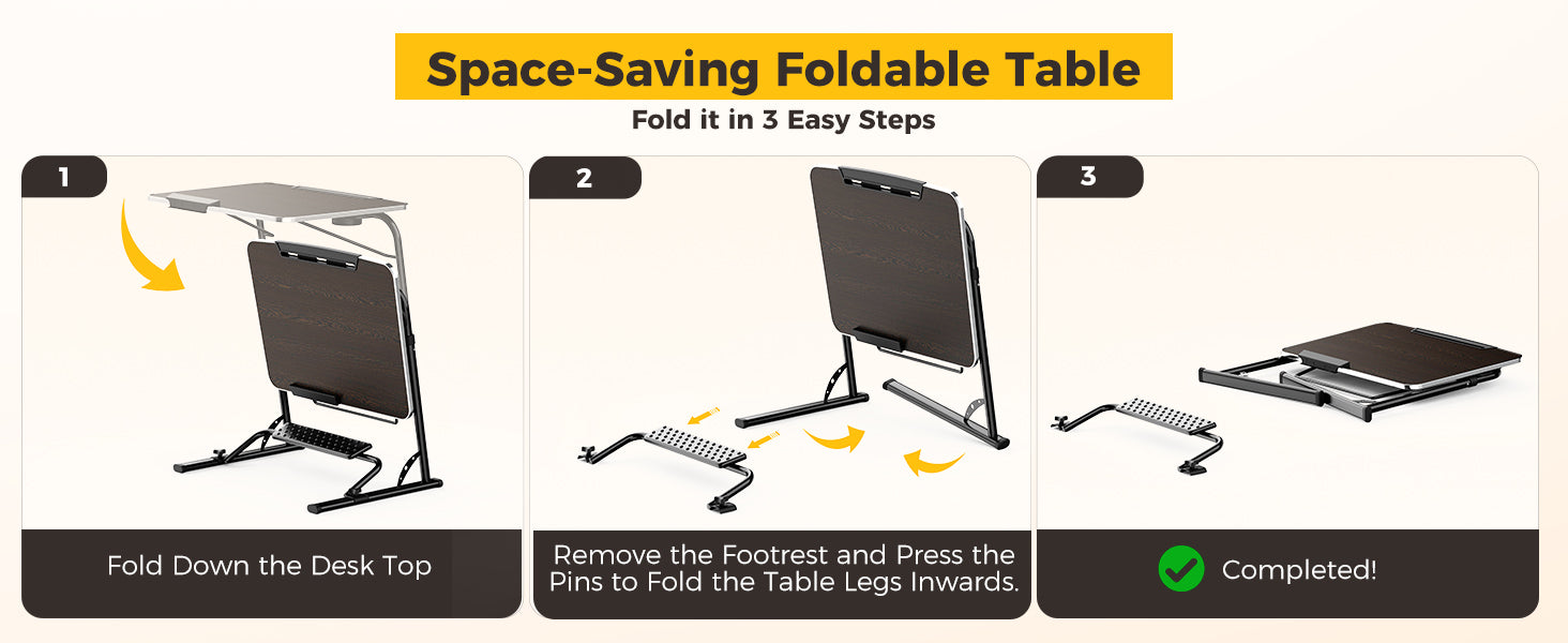 FoldWise Folding Laptop Table for Sofa & Bed – Black — view 4