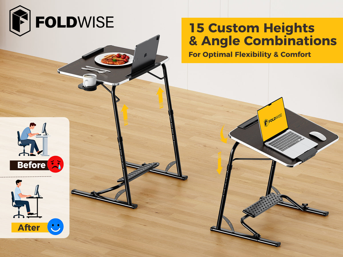 FoldWise Folding Laptop Table for Sofa & Bed – Black — view 1