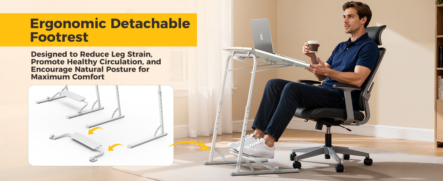 FoldWise Folding Laptop Table for Sofa & Bed – White — view 5