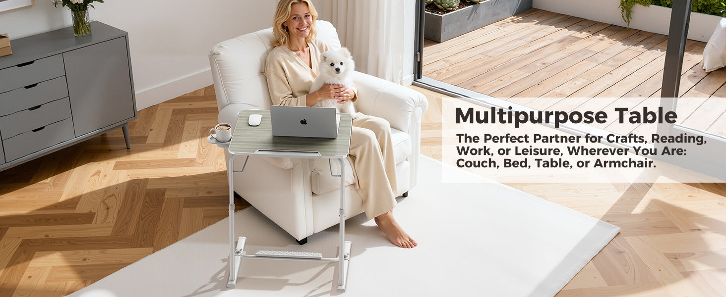FoldWise Folding Laptop Table for Sofa & Bed – White — view 10