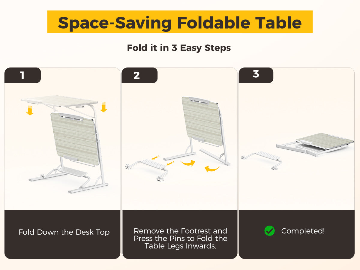 FoldWise Folding Laptop Table for Sofa & Bed – White — view 4